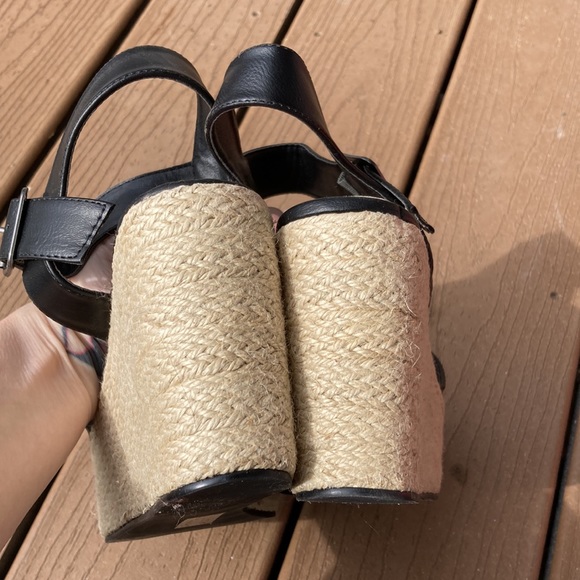 Michael Antonio black wedge heel espadrilles 4” size 8.5 - Picture 6 of 7